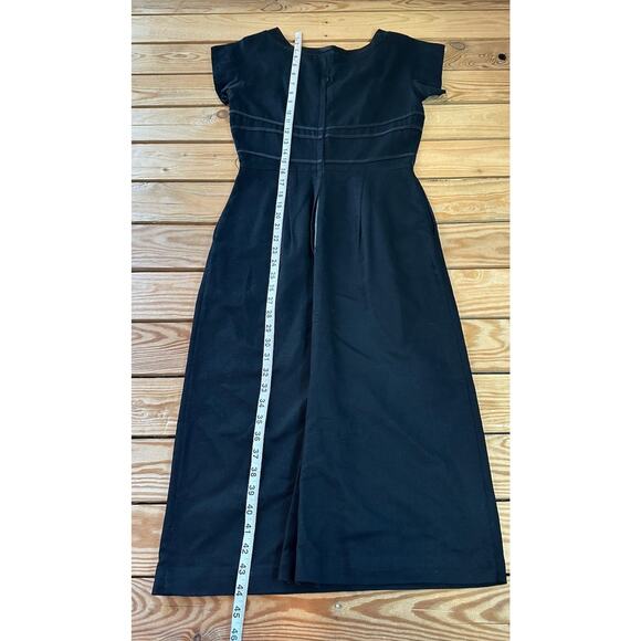 Vintage Handmade Midi Dress Size Small Women’s Black Short Sleeve - Picture 4 of 7